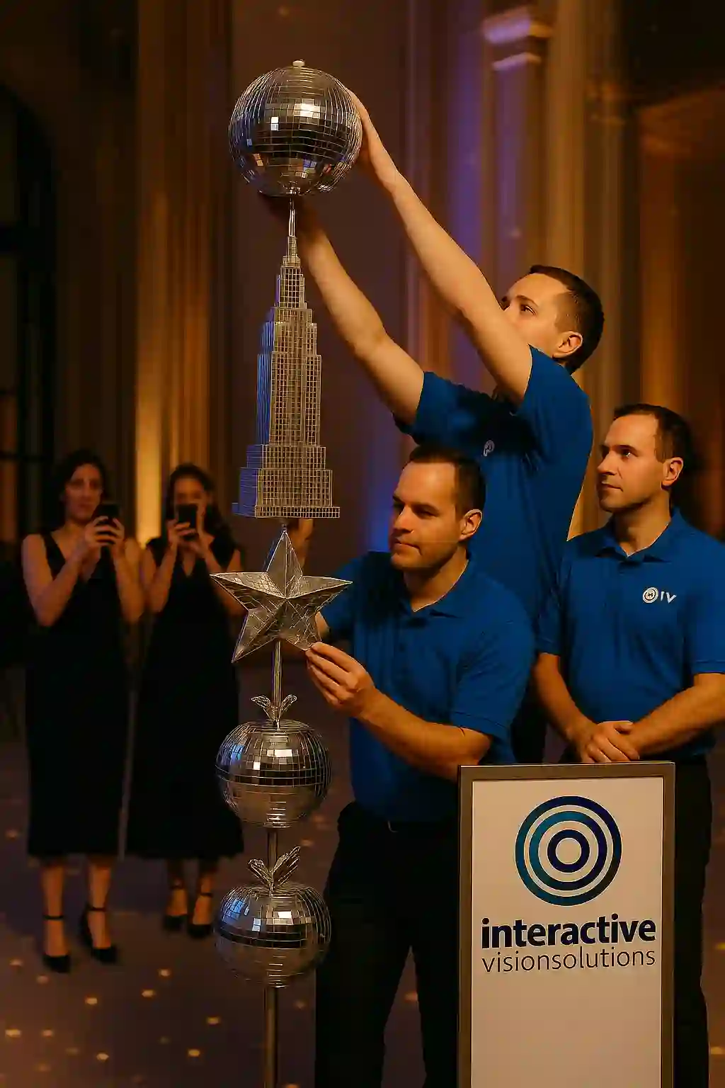 Disco ball tower prop rental NYC for elegant visual impact and photo ops