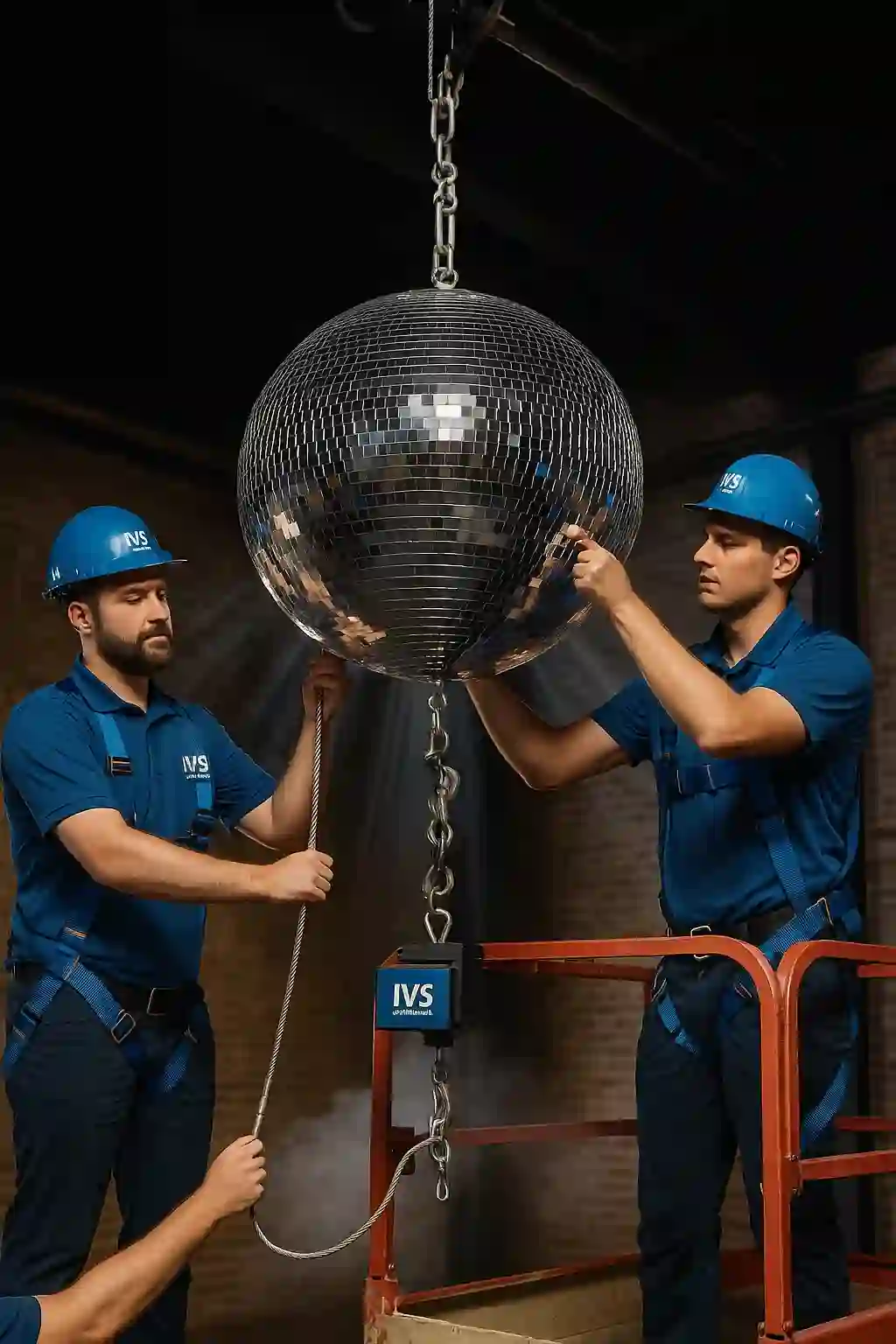Expert disco ball rigging and installation service NYC