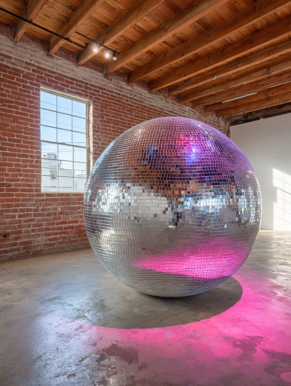 Testing of DMX-controlled rotation system for 48-inch mirror ball at major NYC event