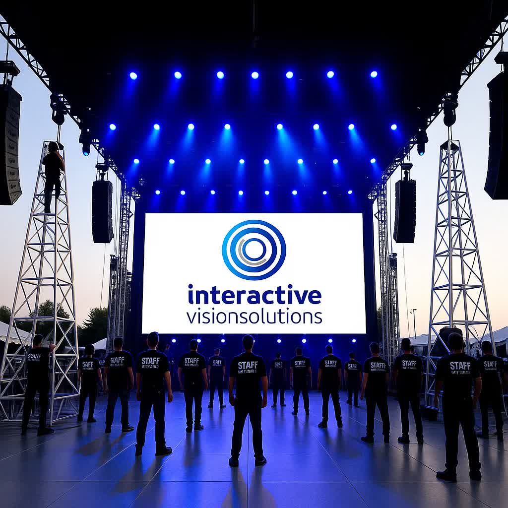 professional outdoor lighting rental equipment setup NYC Manhattan event venue with LED stage lighting systems