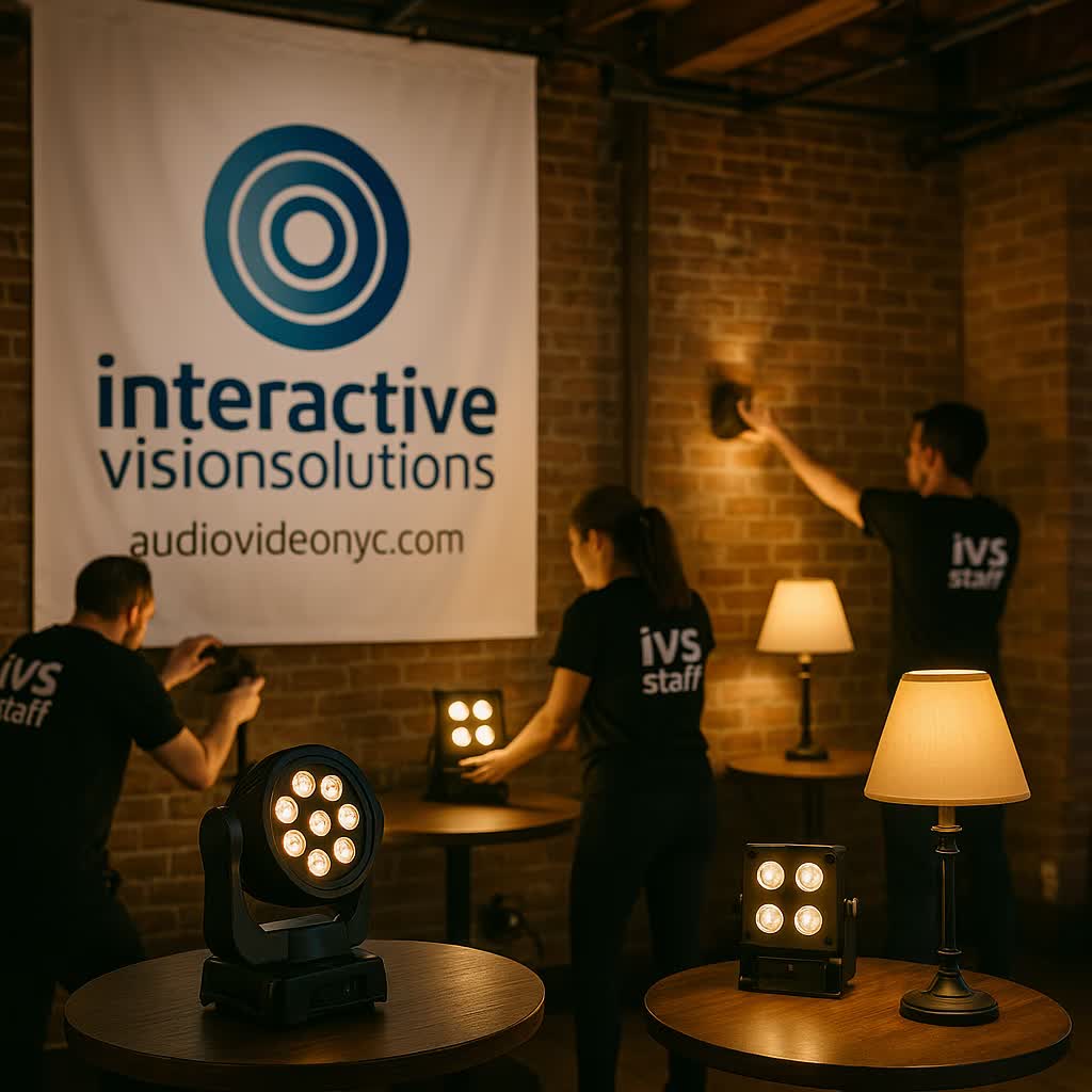 lighting rental NYC event coordination professional lighting equipment audio visual services Manhattan venue event planners