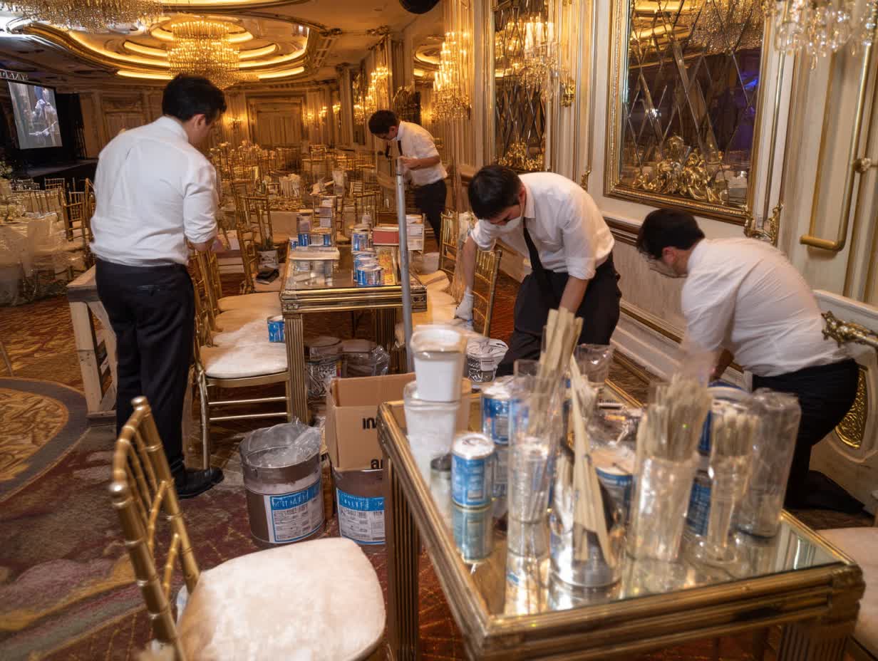 Custom event rental setup in an iconic NYC landmark building by IVS