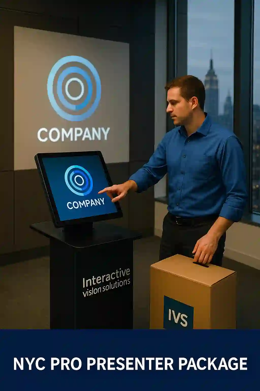 Touchscreen podium rental NYC Pro Presenter