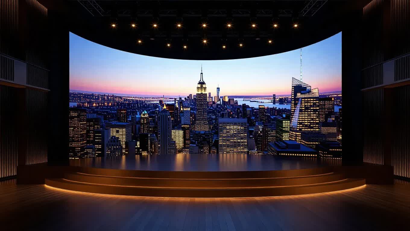 Pool-cover stage rental on a Manhattan rooftop